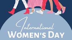 International Women's Day logo with feet International Women's Day logo with feet