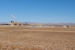 Mud volcanoes and mudpots stand next to a power plant at the edge of the Salton Sea. Mud volcanoes and mudpots stand next to a power plant at the edge of the Salton Sea.