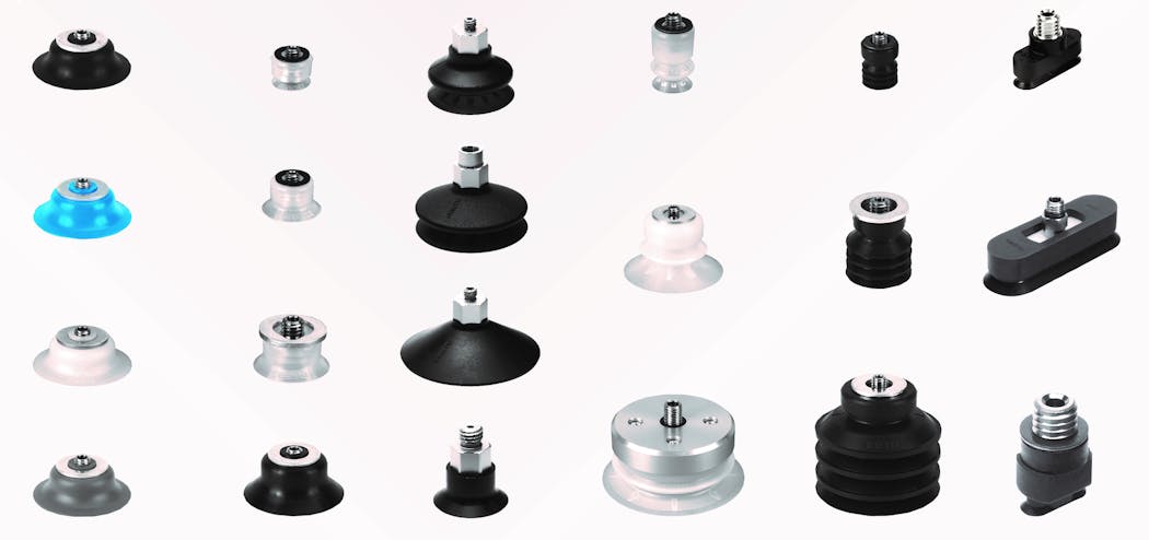 Vacuum grippers combine suction cups and vacuum generators. Compact and flexible, these grippers need little workspace and can handle a variety of objects at high speeds.