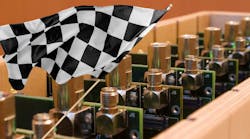 Electronic manufacturing with checkered flag