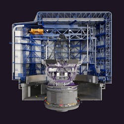 Cross section of the Giant Magellan Telescope enclosure, pier and mount. Cross section of the Giant Magellan Telescope enclosure, pier and mount.