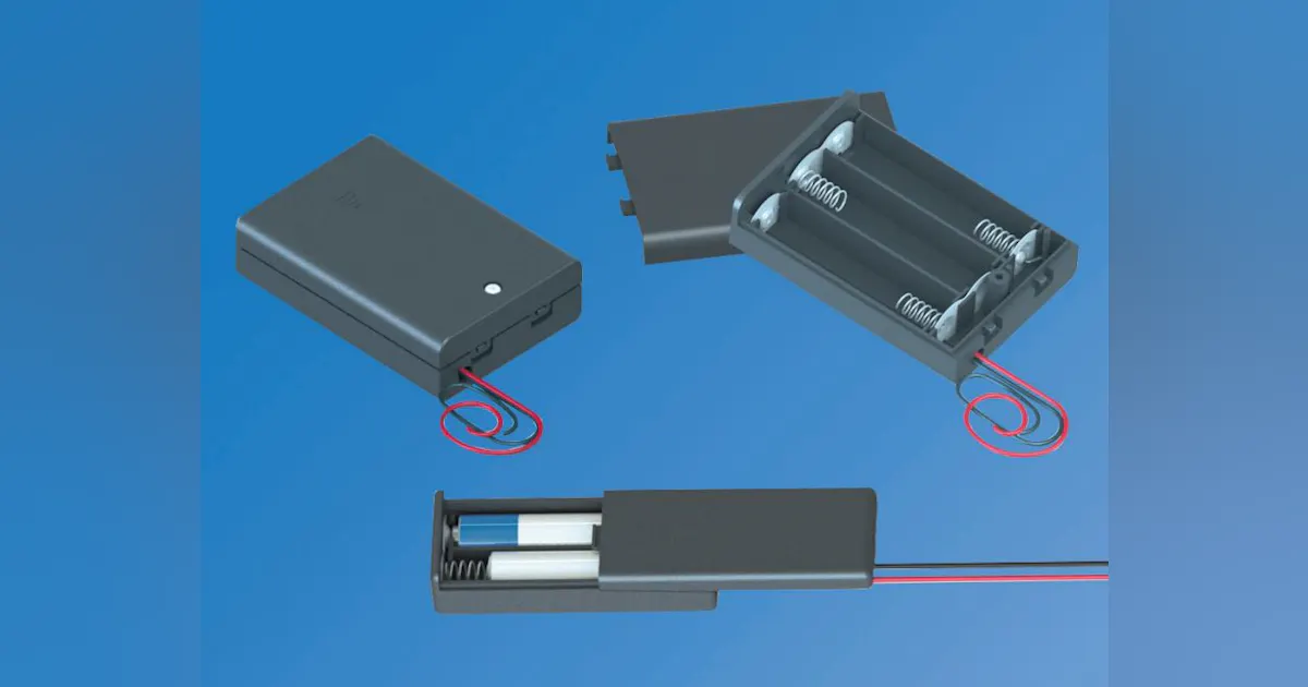 Plastic Battery Holders Now Include On/Off Switch | Machine Design