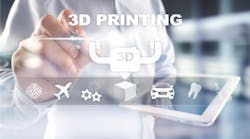 3D printing concept on virtual screen