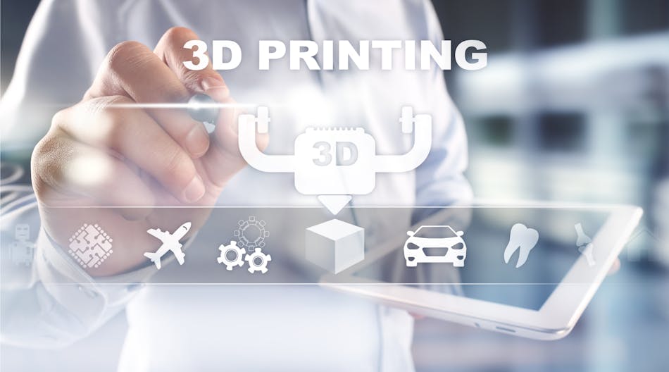 3D printing concept on virtual screen