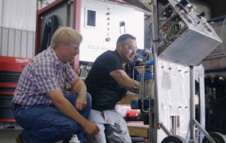 After working on large subsea offshore oil and gas drilling projects for several decades, Santiago Gomez (right) believed that he had learned the nuances of the complex processes involved and wanted to improve his current equipment. Past iterations of the equipment had flaws in their design, so instead of simply purchasing a new unit when his company needed one, Gomez decided to build his own hydraulic power unit (HPU) with Swagelok&rsquo;s help.