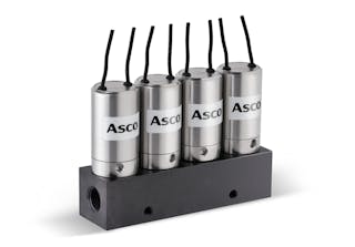 The ASCO S Series solenoid valve manifold.