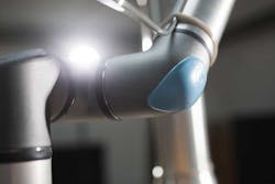 Universal Robots noted that the new joint design on the UR20 increases all joint torques about 25% and joint speeds by as much as 65%. Universal Robots noted that the new joint design on the UR20 increases all joint torques about 25% and joint speeds by as much as 65%.