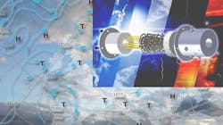 Weather map with inset photo of 3D-printed sensor Weather map with inset photo of 3D-printed sensor