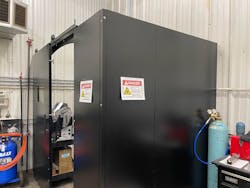 The work cell enclosure comes with the UR10e cobot, IPG LightWeld laser welder URCaps software and utilities. The work cell enclosure comes with the UR10e cobot, IPG LightWeld laser welder URCaps software and utilities.