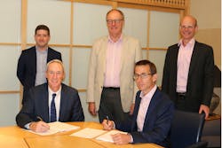Executives from The Lee Company, LEE Ventus (formerly TPP Ventus Ltd. ) and TPP Group sign the agreement making LEE Ventus part of The Lee Company. Shown are (left to right) Bill Lee, president and CEO of The Lee Company Inc., Tom Harrison, managing director of the newly named LEE Ventus Ltd., and from the TPP Group Keith Haddow, financial director, Sam Hyde, CEO, and James McCrone, head of business operations. Executives from The Lee Company, LEE Ventus (formerly TPP Ventus Ltd. ) and TPP Group sign the agreement making LEE Ventus part of The Lee Company. Shown are (left to right) Bill Lee, president and CEO of The Lee Company Inc., Tom Harrison, managing director of the newly named LEE Ventus Ltd., and from the TPP Group Keith Haddow, financial director, Sam Hyde, CEO, and James McCrone, head of business operations.