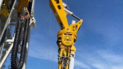 Drillmec’s Stinger including Moog electromechanical linear actuator between boom and stick. Drillmec’s Stinger including Moog electromechanical linear actuator between boom and stick.