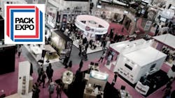 Trade show floor with Pack Expo logo Trade show floor with Pack Expo logo