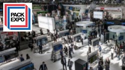 Trade show floor with Pack Expo logo Trade show floor with Pack Expo logo