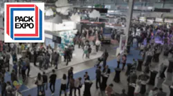 Trade show floor with Pack Expo logo