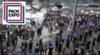 Trade show floor with Pack Expo logo
