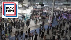 Trade show floor with Pack Expo logo Trade show floor with Pack Expo logo