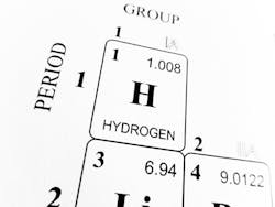 Hydrogen displayed in periodic table