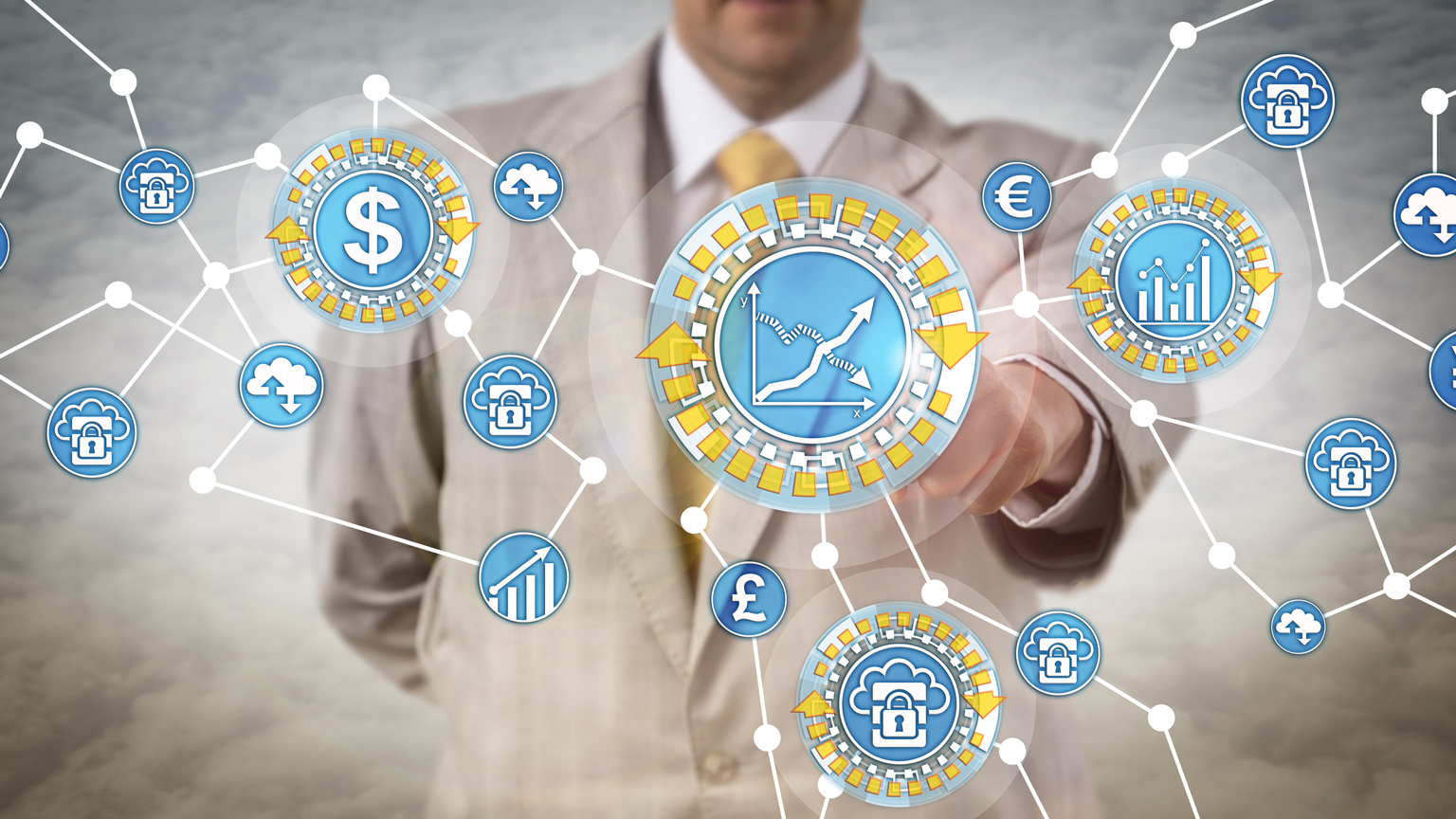 Artist's representation of cloud computing