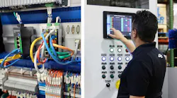 Montage of AutomationDirect StrideLinx VPN router and Sonny’s Smart Motor Control Center