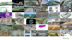 A montage of infrastructure projects that made it to the finals in the 2022 Year in Infrastructure and Going Digital Awards hosted by Bentley Systems. A montage of infrastructure projects that made it to the finals in the 2022 Year in Infrastructure and Going Digital Awards hosted by Bentley Systems.