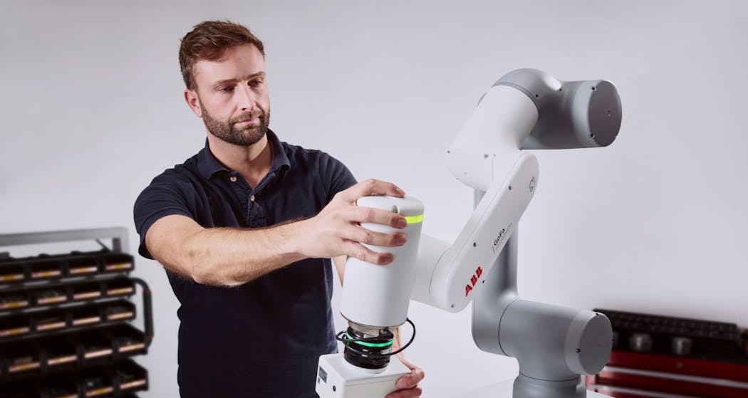 ABB showcases an easy-to-install 6-axis, GoFa CRB 15000 collaborative robot.