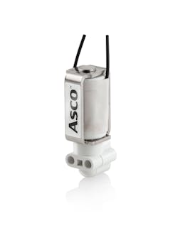 ASCO miniature valve technologies are specified for fluid control.