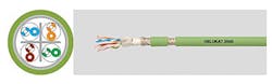The Helukat 250S is a CAT 6 cable designed for use in cable carriers and will withstand recurring loads caused by moving machine components.
