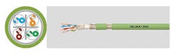 The Helukat 250S is a CAT 6 cable designed for use in cable carriers and will withstand recurring loads caused by moving machine components. The Helukat 250S is a CAT 6 cable designed for use in cable carriers and will withstand recurring loads caused by moving machine components.