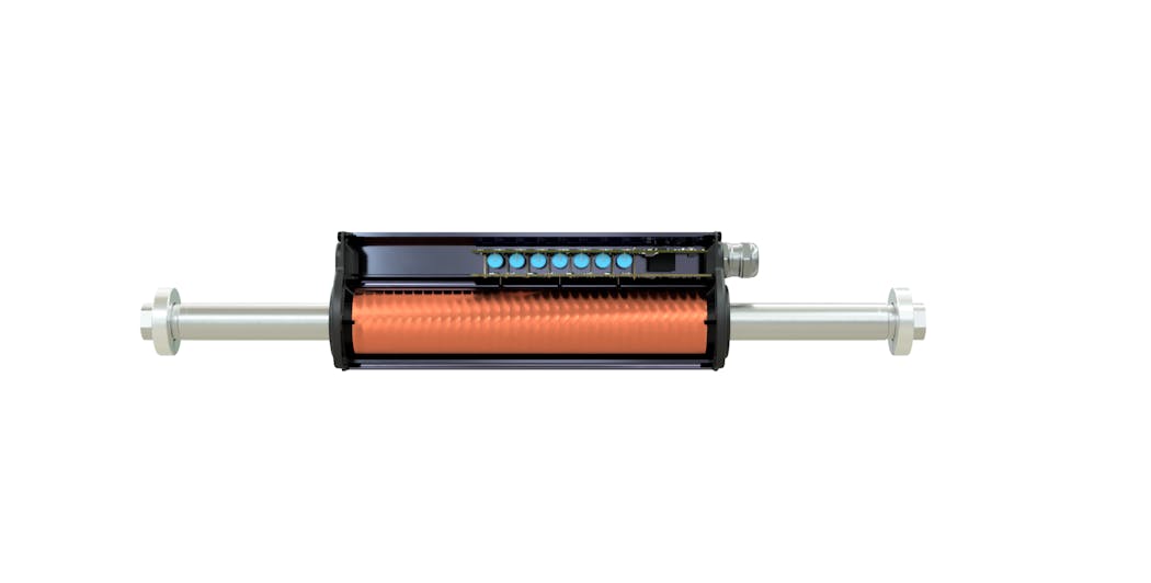 A linear permanent magnet brushless DC motor.