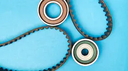 Timing belt with rollers on background