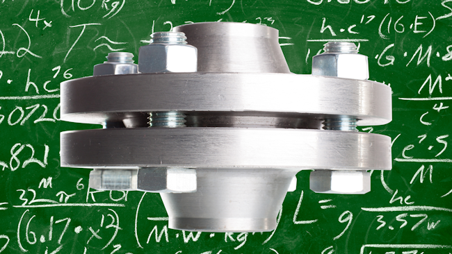 Bolted joint superimposed over chalkboard