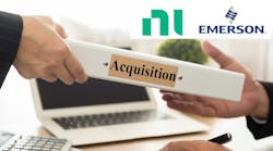 Emerson has acquired NI to expand its capabilities and markets.