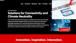 Hannover Messe home page capture with 5 for Friday logo Hannover Messe home page capture with 5 for Friday logo