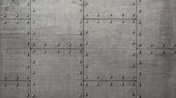 Dark metal plates with rivets Dark metal plates with rivets