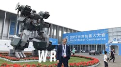 Jeff Burnstein, president of the Association for Advancing Automation, stands outside the 2017 World Robot Conference in Beijing.