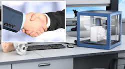 3D printing concept with handshake photo inset