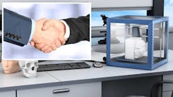 3D printing concept with handshake photo inset 3D printing concept with handshake photo inset