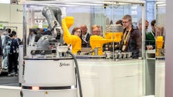 Cobots on display at trade show Cobots on display at trade show