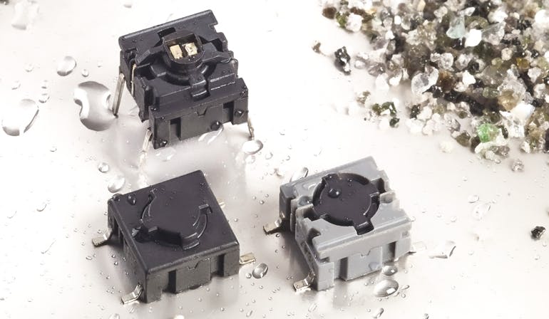 2. Tactile switches are extremely compact and resistant to physical damage, dirt and liquids. They are soldered directly onto circuit boards and are designed for millions of operations.