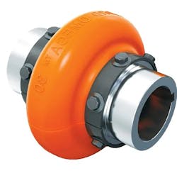 This half-inch coupling from Rexnord uses an elastomer to give it flexibility to absorb impact and compensate for misalignments.