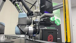 INPRO is an integrator working with Universal Robots. At Automate, the company is showcasing an integrated gasketing station for instantaneous curing with plasma treating, liquid gasket dispensing and UV light.
