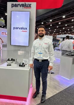 Jake Gelinas, inside sales engineer, maxon, attended Automate 2023, where he promoted Parvalux by maxon geared motor solutions.