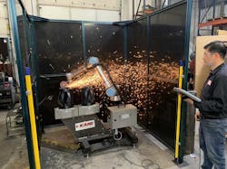 Kane Robotics’ GRIT ST cobot grinding metal industrial parts. Kane Robotics’ GRIT ST cobot grinding metal industrial parts.