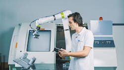 Readily available automation platforms can automatically generate robot motion, ensuring collision-free movement. These features simplify the process of deploying collaborative automation on CNC machines by eliminating hours of repetitive programming. Readily available automation platforms can automatically generate robot motion, ensuring collision-free movement. These features simplify the process of deploying collaborative automation on CNC machines by eliminating hours of repetitive programming.