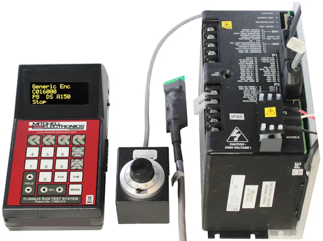 The Mitchell Electronics TI-3000JX is a generic solution used to run tests on servo motors.