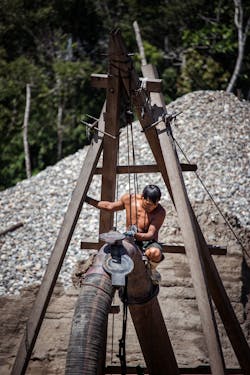 Artisal gold mining in the Amazon. Artisal gold mining in the Amazon.
