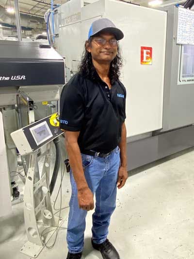 Russel Ramkumar has been a machinist for 29 years, nearly the last decade of which he has spent as a master CNC machinist at Fabco-Air.
