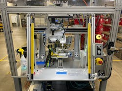 The operator’s view of the adhesive machine showing the X, Y and Z axes. The operator’s view of the adhesive machine showing the X, Y and Z axes.