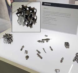 The titanium gyroid shape is good for lightweighting as it is not a lot of material, but strong, and being explored for implants and applications such as tissue growth. The titanium gyroid shape is good for lightweighting as it is not a lot of material, but strong, and being explored for implants and applications such as tissue growth.