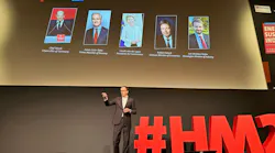 Dr. Jochen Köckler, CEO of Deutsche Messe AG, addresses international trade press invited to a preview of technologies represented at Hannover Messe 2024.
